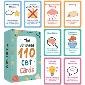 Ultimate 110 Cbt Mental Health Cards, Therapy Tools for Counseling & Self-Help, Visual Aids for Emotional Wellbeing & Stress Relief