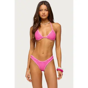 Jayla Striped Triangle Bikini Top