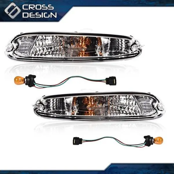 CROSSDESIGN Automotive Replacement Front Bumper Blinker Light Pair, Indicator Lights for 1990-1997 MX-5 Miata, Equipped with Bulbs, New Car Accessory