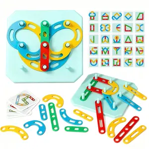 Puzzles Letter and Number Shapes Construction Toys, Educational Color Activity Board Set, Creativity Cultivation, Logical Thinking Training, Holiday and Birthday Gifts for Kids