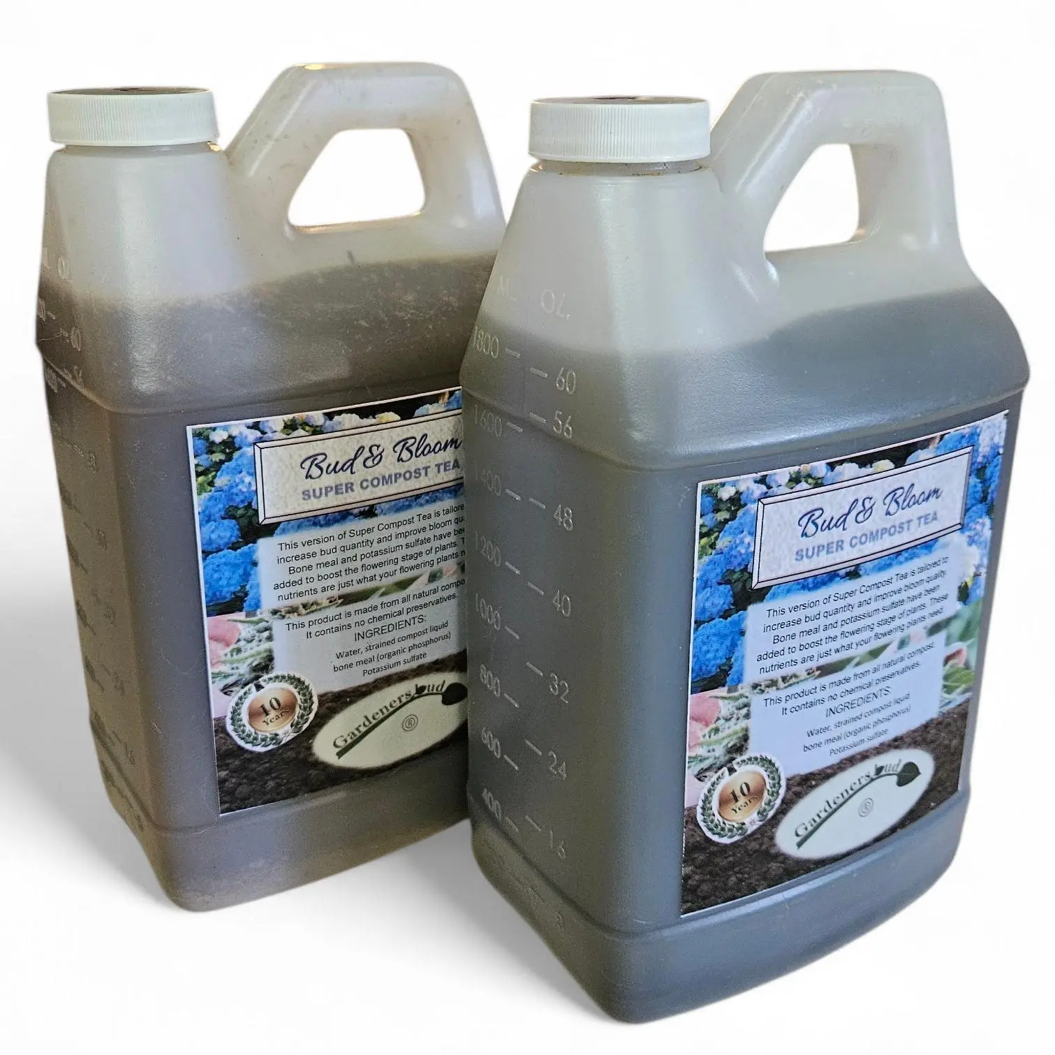 1 gallon (128 fl.oz, in two half gallon bottles)