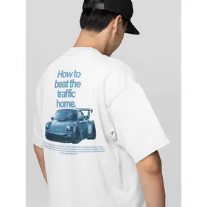 Vintage Car Ad T-Shirt - Blue Rauh-Welt 964 - Unisex Oversized Comfort Colors Tee - Motorsports Porsche