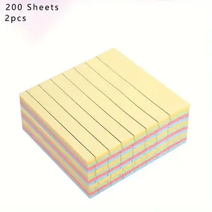 Portable Line Sticky Note Set, 200 Sheets 4-Color Self-Adhesive Sticky Note, Reusable and Erasable Notepad for Office, Home, School Use