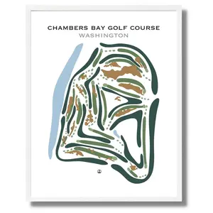 Chambers Bay Golf Course Map - Poster & Canvas Wall Art Print