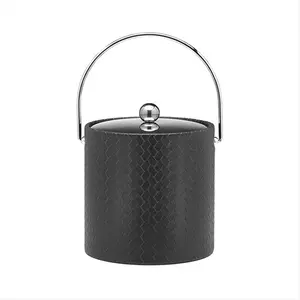 Eclipse Kraftware San Remo Design 3 Qt Ice Bucket with Metal Cover and Bar Utensils