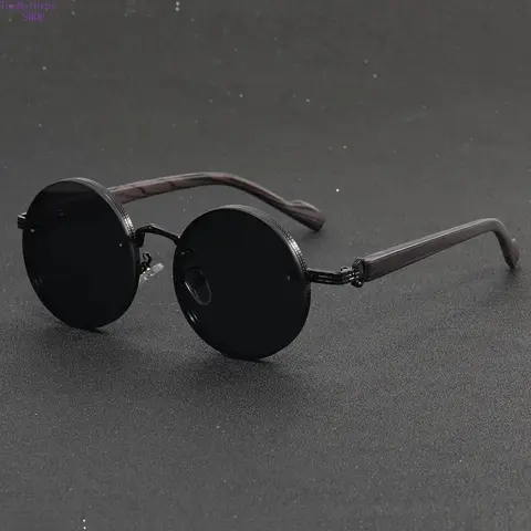 Unisex Classic Vintage Sun Protective Polarizing Sunglasses - Full Rim Metal Frame, Lightweight Nylon TR90 Lenses, Faux Wood Grain Temples, Men's Accessories for Casual Eyewear Fashion