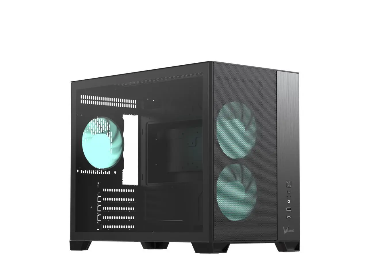 Formula V Line Air Mesh G6 Plus Mid-Tower PC Case, Front-Mounted PSU Compact Design, Pre-Installed Triple ARGB Fans, Top 360mm Radiator Support, USB 3.0 & Gen 2 Type-C, High Airflow Mesh Front