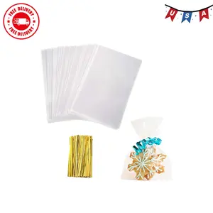 Cellophane Treat Bags With Twist Ties, Small 4x6 Inches, 100 Pcs