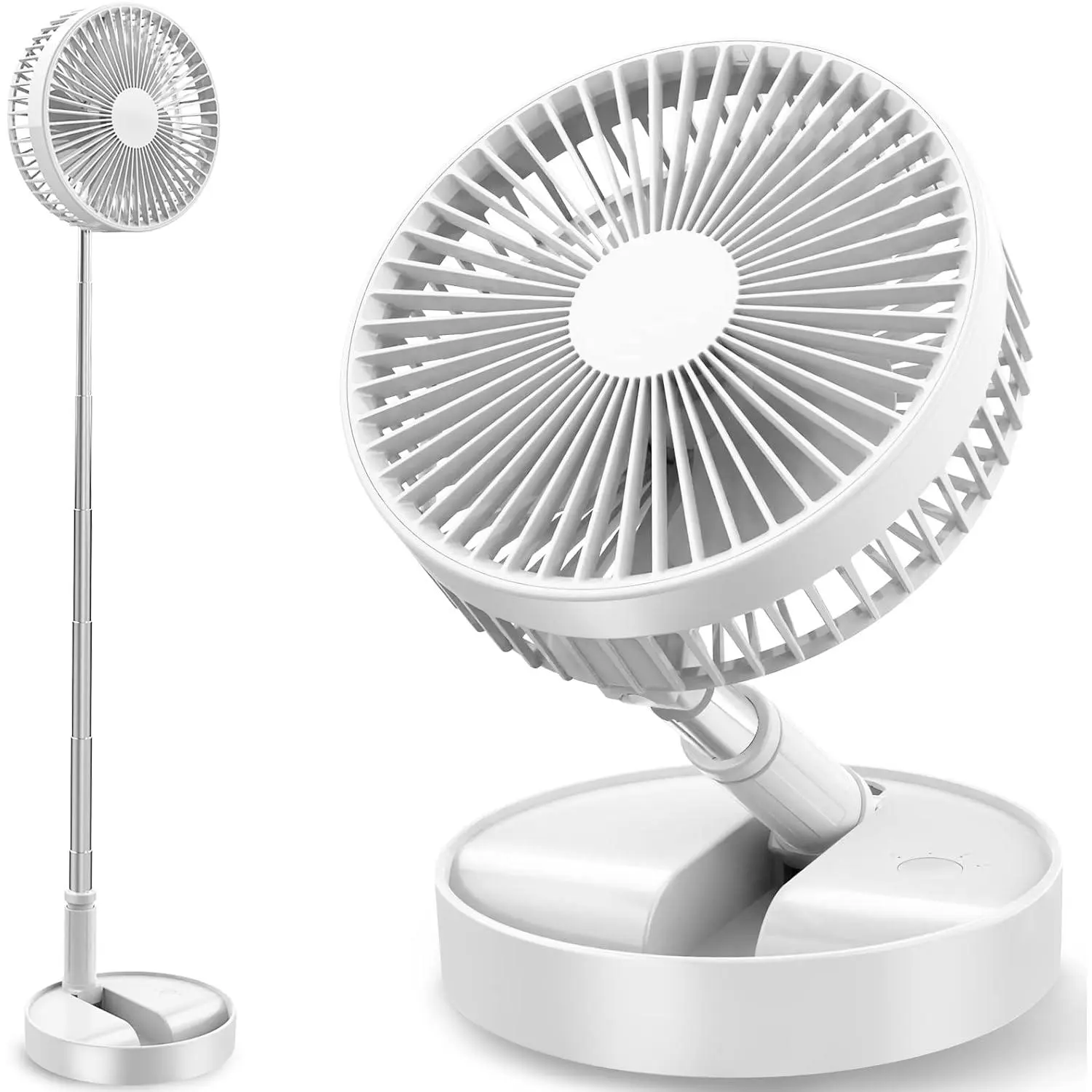 Foldable Rechargeable USB & Mobile Fan with 7200mAh Battery, Adjustable Collapsible Standing Design for Bedroom, Home Office (Home Supplies, Party Gifts)