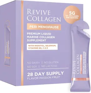 Revive Collagen Perimenopause — Hydrolyzed Marine Collagen Drink for Women, 5,000MG, Inositol, Selenium, Vitamin B6-B12, C & D, Supports Skin Health, Reduces Fatigue, Passionfruit Flavour — 14 Sachets