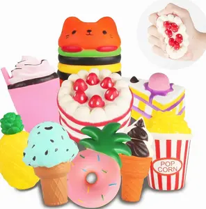 Slow Rising Jumbo Squishies Toys Set - 9 Pack Soft Kawaii Squishy Hamburger Popcorn Cake Ice Cream Donut Stress Relief Squeeze Toy for Boys and Girls