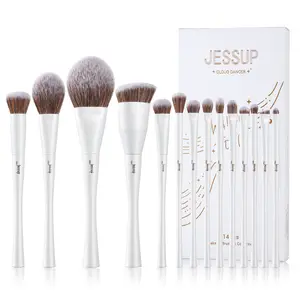 Jessup 14 Pcs Makeup Brushes Set T343, Pearl White Soft Premium Synthetic Foundation Concealer Contour Eyeshadow Blush Brush TikTokShopBlackFriday