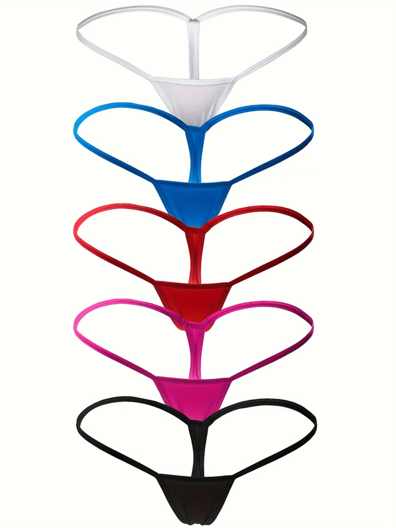 Five-Pack Sexy Low-Waist Thong Underwear for Women, Backless G-Strings, Comfortably Alluring for Romantic Dates and Nights