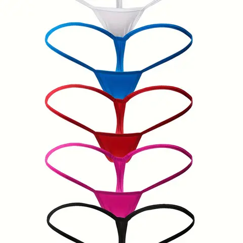 Five-Pack Sexy Low-Waist Thongs, Backless G-Strings for Women, Comfortably Alluring Lingerie Underwear for Romantic Dates and Nights