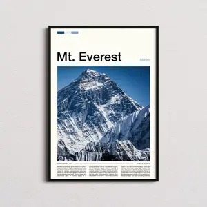 Mt Everest Print, Mt Everest Poster, Mt Everest Wall Art, Mt Everest Art Print, Mt Everest Photo, Mountain Climbing Gifts, Hiker Gifts
