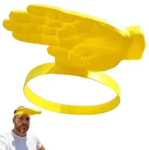Funny Hand Shaped Sun Visor Headband,Yellow Hand Shaped Sun Visor Headband, Novelty Palm Sun Shade Headwear for Outdoor Hiking, Beach, Travel, Funny UV Protection Hat for Men Women