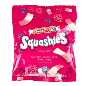 Smarties Squashies Foam Marshmallows Gummies Candy Gluten Free Gummy Candy Peanut Free Perfect for Birthday & Holiday Party Favors & Raspberries Flavored 5 oz Candy Bag Chewing Candy