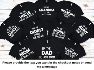 The Rules Family Matching Shirt Bundle, DIY Funny Party Tees