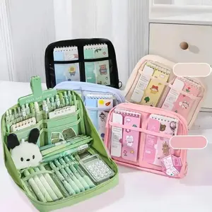 12 Layer Large Capacity Pencil Case, Cute Aesthetic Canvas Bag, Multi-Functional Storage, School Supplies Organizer, Portable Stationery Holder, Office Stationery Supplies, Art Supplies