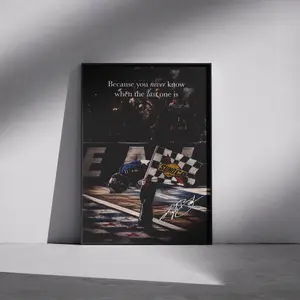 Kyle Busch Tribute Canvas Wall Art – "Because You Never Know When The Last One Is" Vintage Racing Poster, Rowdy Inspired Home Decor for Garage, Man Cave & NASCAR Fans