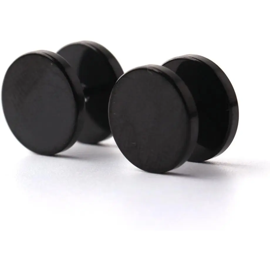 18G Men,Women's 3~14mm Stainless Steel Fake Screw Studs Earrings Tapers Plugs Gauges Illusion Tunnel