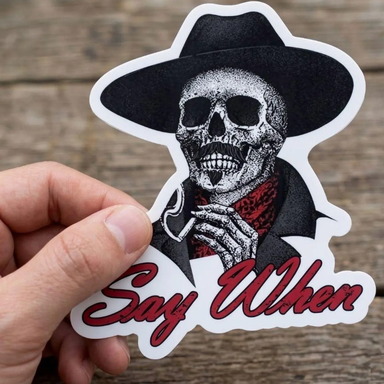 Say When Laptop Stickers Decal, Skeleton Skull Tombstone Stickers Decal, Cars, Trucks, Laptops, CoOlers, Toolboxes, Windows & More Waterproof Vinyl Sticker