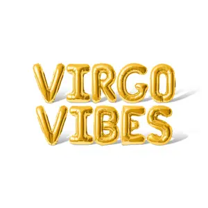 Letter Balloons - VIRGO VIBES 16" Inch Alphabet Letters Foil Mylar Balloon Birthday Party Banner