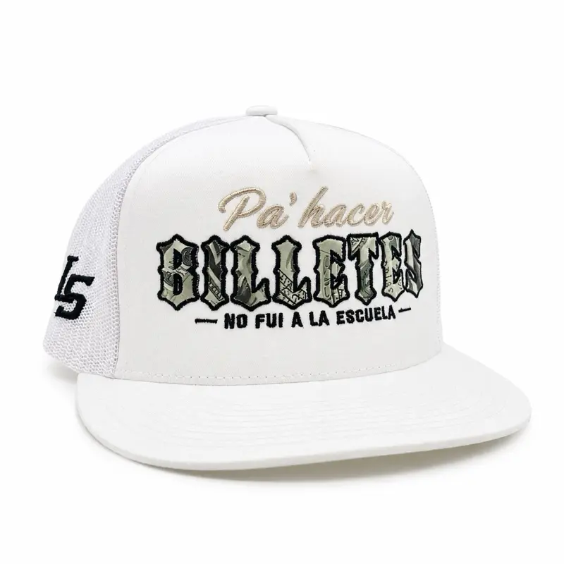 Pa’ Hacer Billetes Embroidered Adjustable Snapback Hat – Dollar Bill Print Graphic Trucker Hat