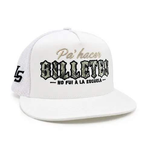 Pa’ Hacer Billetes Embroidered Adjustable Snapback Hat – Dollar Bill Print Graphic Trucker Hat