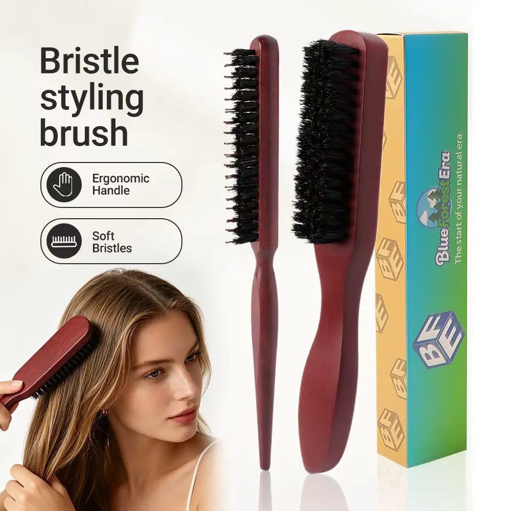 Smooth boar bristle tail comb for sleek ponytails, smooths flyaways, controls frizz at the hairline, wide teeth for easy sectioning and parting, hairstyling comb, boar bristle comb, hair comb, hairstyling tools