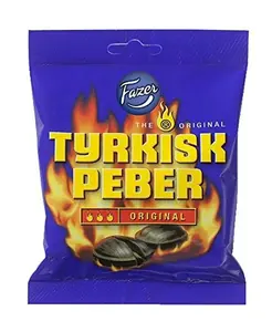 Fazer Tyrkisk Peber Original - Finnish - Salty - Licorice - Salmiakki - Salmiak - Salmiac - Boiled - Caramel - Hard - Candy - Bag 150g