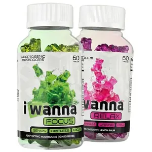 iWanna Zen Focus Chewable Gummies Duo - Vegan-Friendly Health & Wellness Supplements with Natural Botanicals for Brain Health, Focus & Calm, Deep Relaxation and Metabolism Support