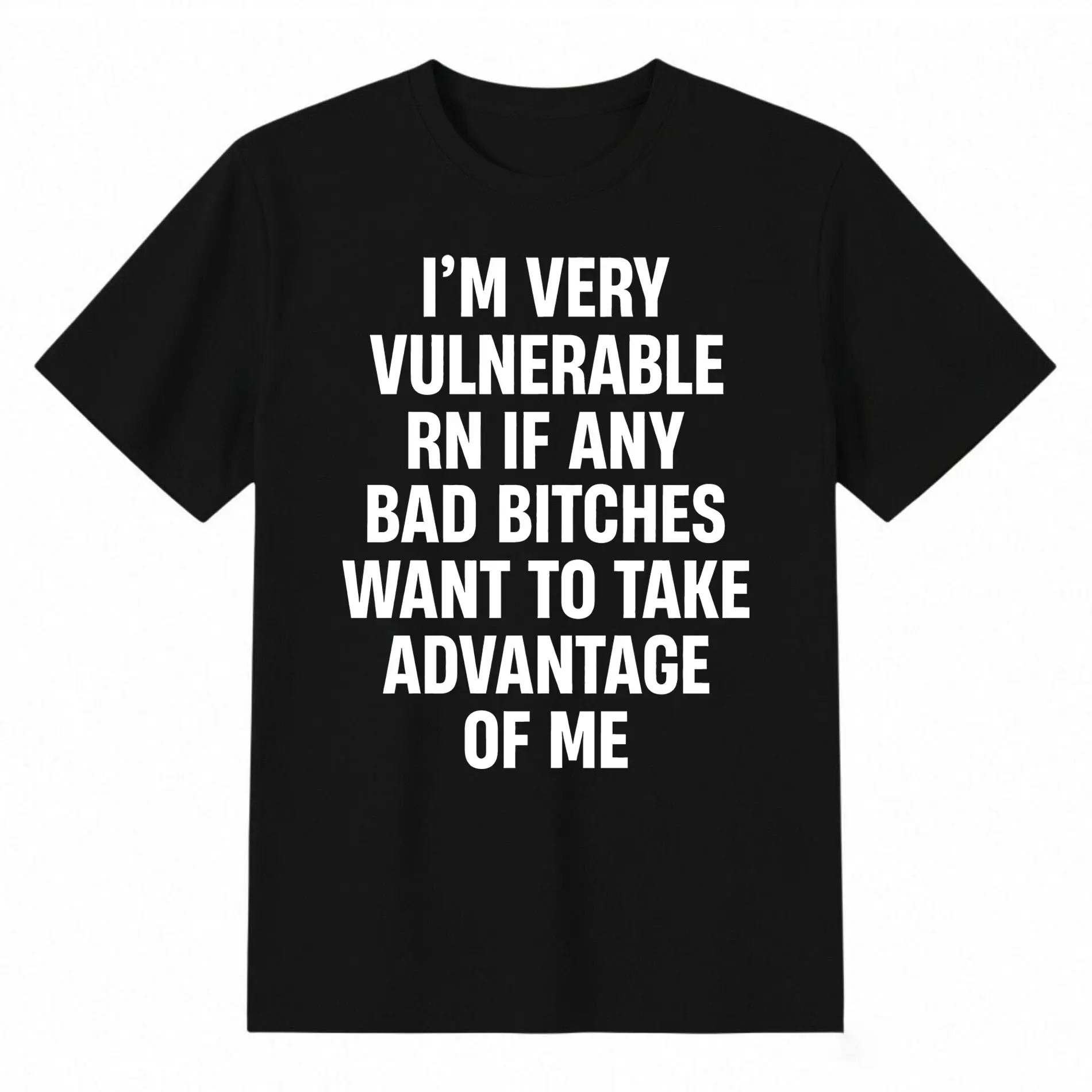 Men's Cotton Blend T-Shirt - Breathable Softness, Medium Length, All Over Print, Funny Sarcastic Graphic, Summer Casual Short Sleeve, Unisex Fit for Vulnerable RN Humor Enthusiasts, Funny Graphic
