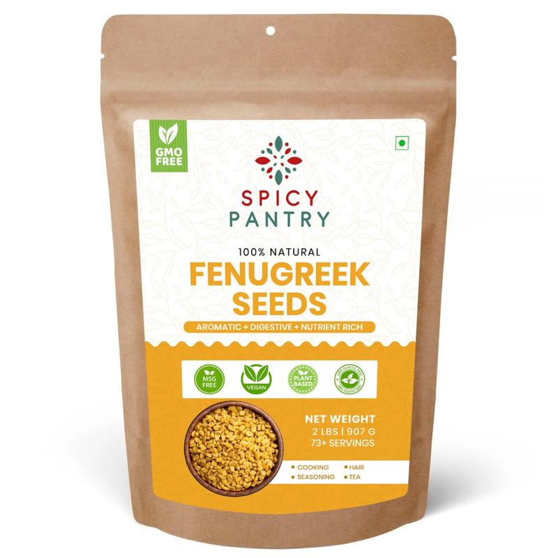 Spicy Pantry Fenugreek Seeds – Whole Methi Seeds for Curries, Tea, Lentils, Pickles & Spice Blends