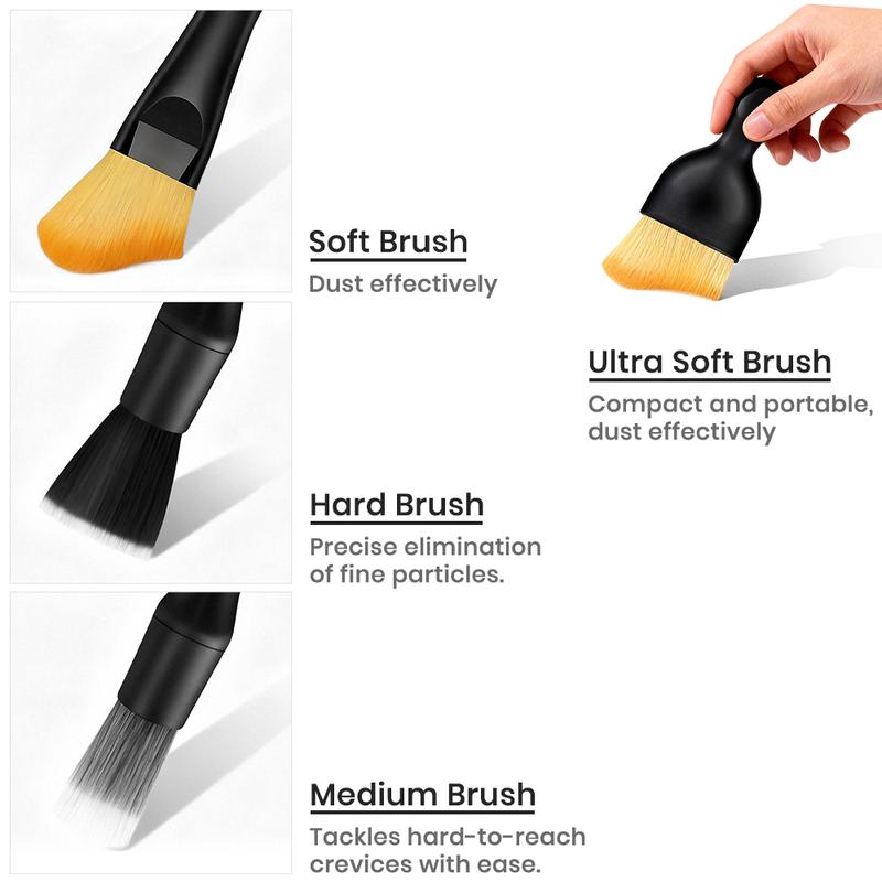 4 PCS Car Detailing Brush Set for Interior & Exterior Cleaning Boars Bristle Brushes for Dusting Air Vents Wheels Leather Upholstery