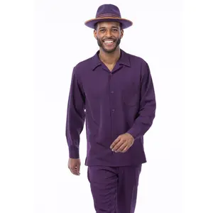 Grape 2-Piece Solid Long Sleeve Walking Suit