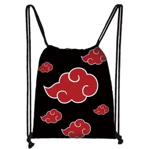 Kid Size Akatsuki Drawstring Bag - Anime Backpack Travel School Trip