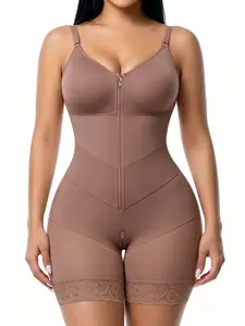 1 Count Women's Waist Cinching and Butt Lifting Design Bodysuit, Fajas, V-Belt Soft Double Compression Body Shaper, Colombian Shapewear, Breathable Comfort Jumpsuit with Adjustable Shoulder Straps, Suitable for Daily Wear & Gym & Yoga