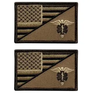EMT USA Flag Medic EMS Tactical Patch (“Hook” Fastener -MF1) 2 Piece, for Jackets, Vests, Hats, Back Packs, Tactical Gears.