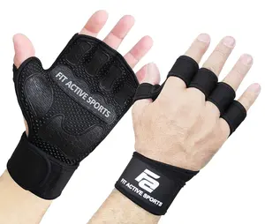 Fit Active Sports Gripper Weight Lifting Gloves with Wrist Wraps for Men & Women, Extra Grip & Padding for Gym Workout & Cross Training