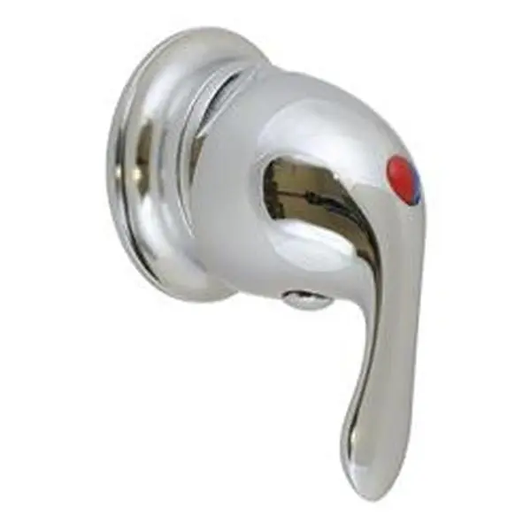Scandvik 10500P Chrome Compact Single-Lever Shower Control Mixer Shower Faucet - 1-1/4 in. Mounting Hole, 1.15 lbs, 1/2 in. NPS-F Fittings, 3/8 in. BSP-M Output Line, Flexible Supply Lines, Shower Faucets