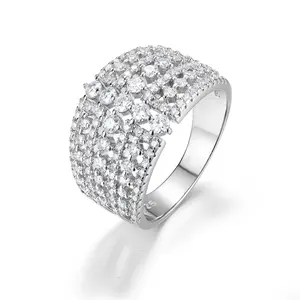 [EVA Jewelry] Bubble Band 925 Sterling Silver Synthetic Moissanite Ring