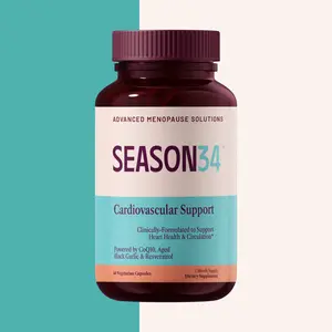 SEASON34 Cardiovascular Support for Menopause – Healthy Circulation & Vascular Tone – Heart & Energy Support – Vegetarian – Non-GMO – 30-Day Supply