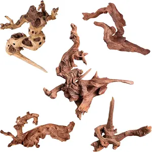Natural Driftwood for Aquarium Decor Fish Tank Decorations, Assorted Driftwood Branch 4-7" 5 Pcs, Reptile Decor