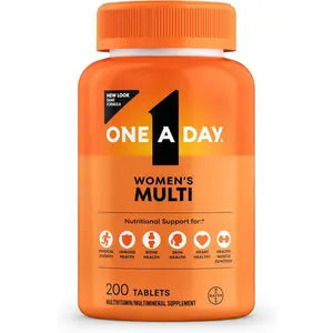 One A Day Multivitamin for Women- Daily Vitamins for Woman with Biotin, Calcium, Folic Acid, Iron & Zinc, Complete Womens Vitamins, 200 Ct (Packaging May Vary)