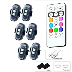 RGB Led Aircraft Strobe lights Motorcycle Lights LED Flash Position Wireless Light Aircraft Airplane Helicopter Warning Lights