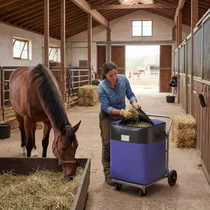 Thickened Horse Grass Storage Bag with Zipper & Handle for Transporting, Feeding & Storing Dried Hay Farmer Design Multi-Purpose Feed Bag for Horses, Sheep, Goats & Cattle