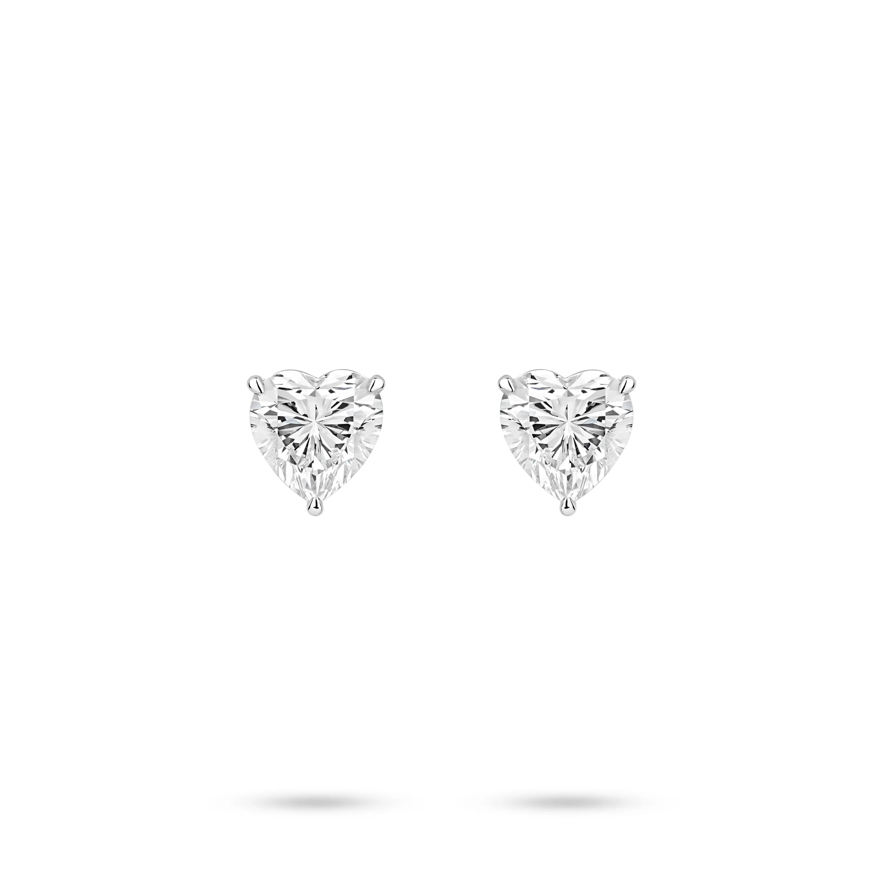 VAMERAY #4914 5.5 Carat In Each Heart Cut Solitaire Prong-Set Stud Earrings