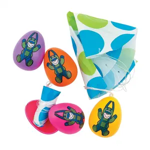 2 1/2" Parachute-Filled Plastic Easter Eggs - 12 Pc.