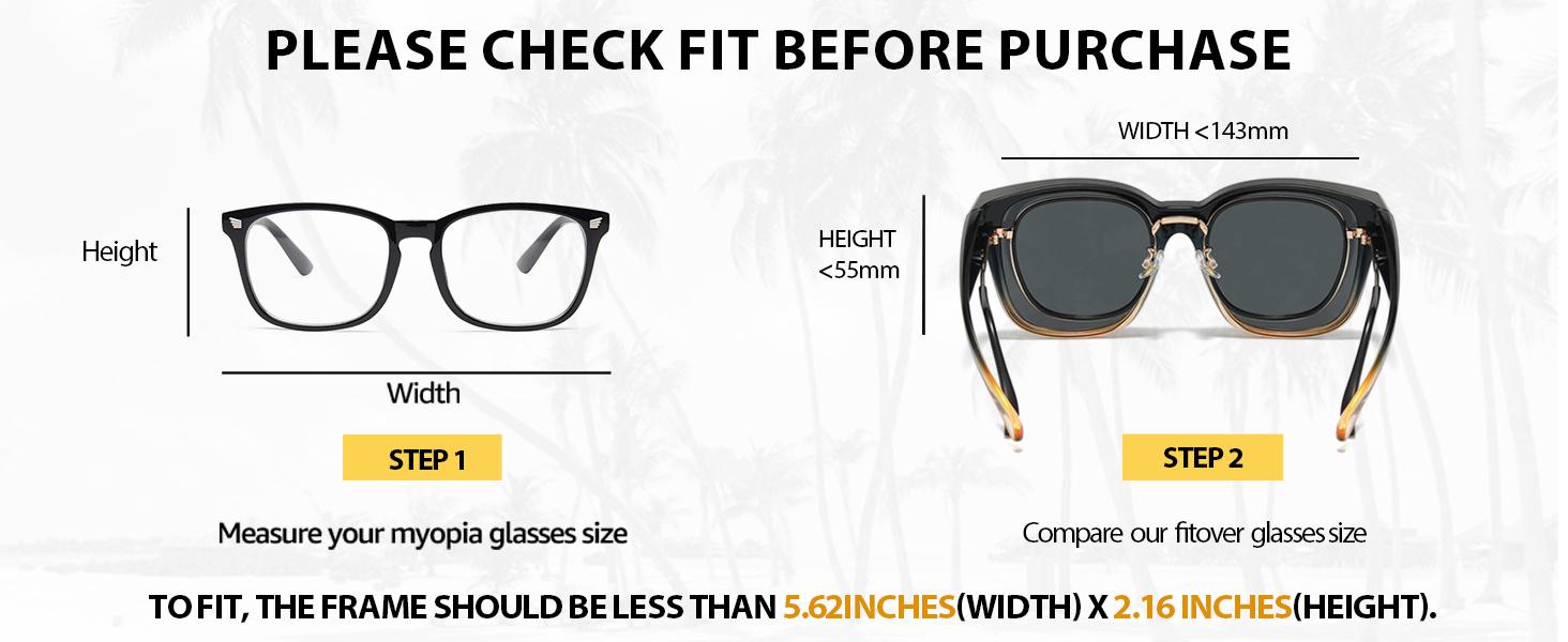FitOver Sunglasses Over Prescription Glasses for Women Men Polarized Fit Over Shade with UV Protection SG3092